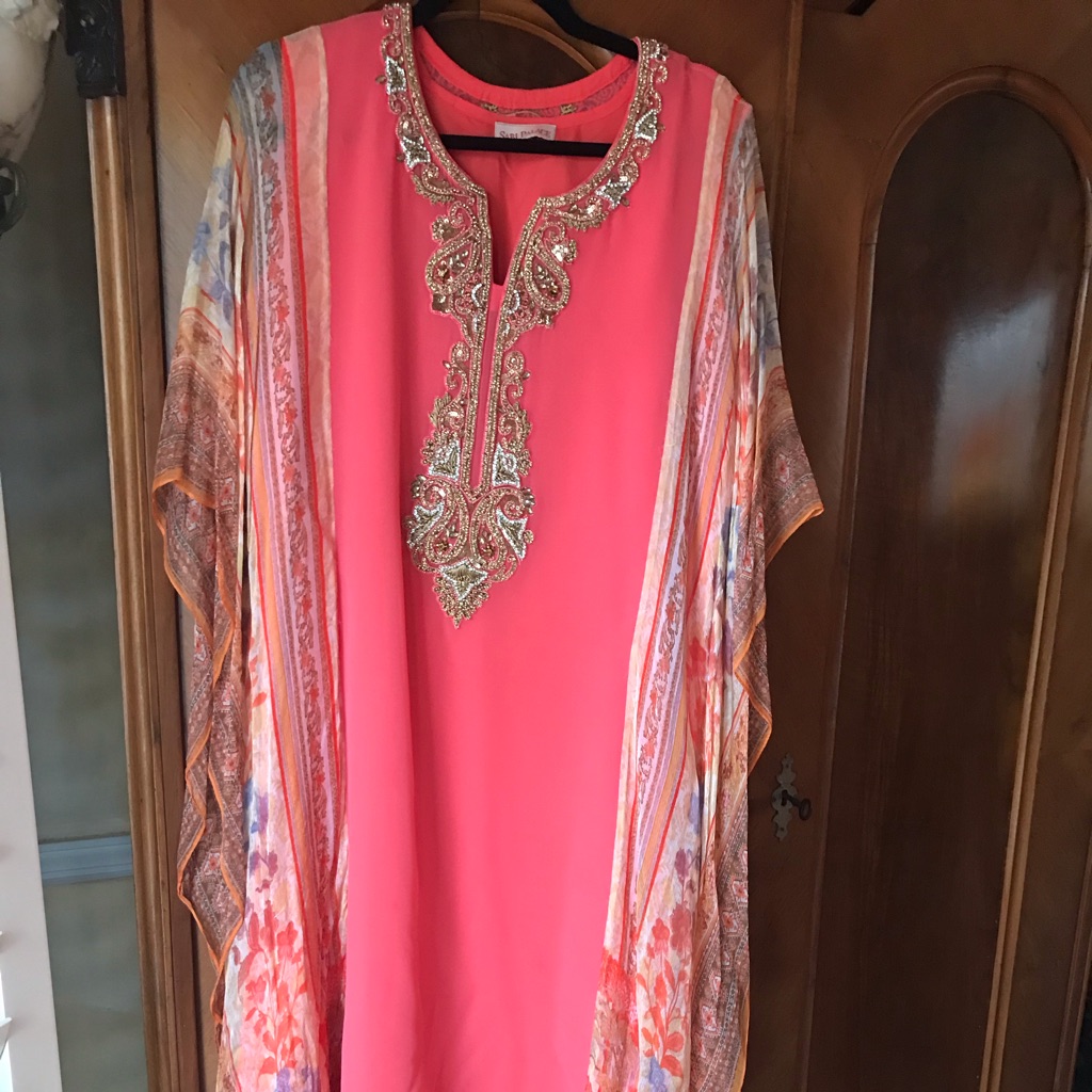 Saree Palace Organza Silk Sari Dress With Beading & Shawl & Pants
